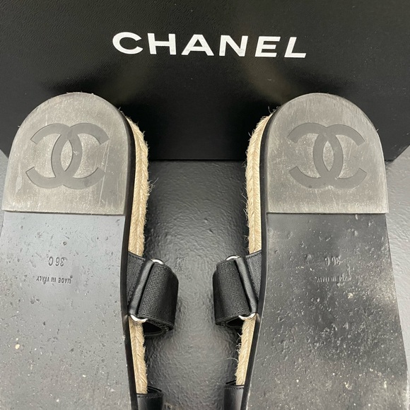 Chanel Stretch Fabric and Lambskin Mules Black - Picture 5 of 8